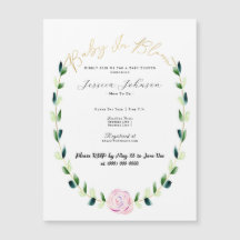 Baby In Bloom - Floral Watercolor & Gold Card