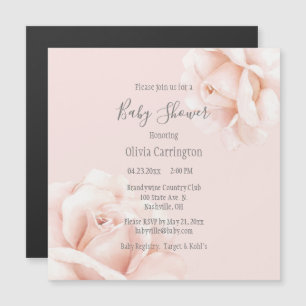 Invitation Magnétique Baby shower de script Roses Roses Roses Roses Rose