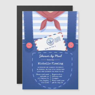 Invitation Magnétique Baby shower marin pour garçon par la poste