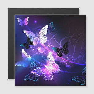 Invitation Magnétique Background with Night Butterflies