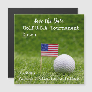 Invitation Magnétique Ball de golf avec les États-Unis drapeau sur herb