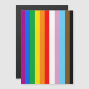 Invitation Magnétique Bandes du drapeau de progrès LGBTQ+