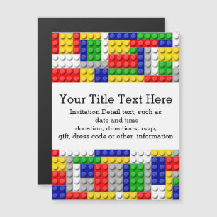 Invitation Magnétique Bâtiments Couleur primaire Anniversaire/Fête du ga