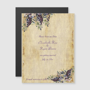 Invitation Magnétique Beau Papier Rustique, Vignoble Enregistrez la Date