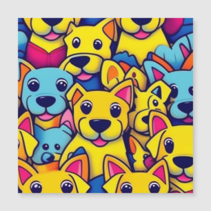 Invitation Magnétique Beaucoup de chiens jaunes heureux chiens