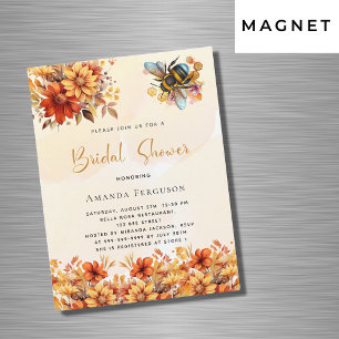 Invitation Magnétique Bee Bridal douche orange fleurs d'automne luxe