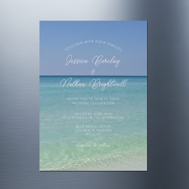 Invitation Magnétique Belle plage Horizon Photographie Mariage (Créateur téléchargé)