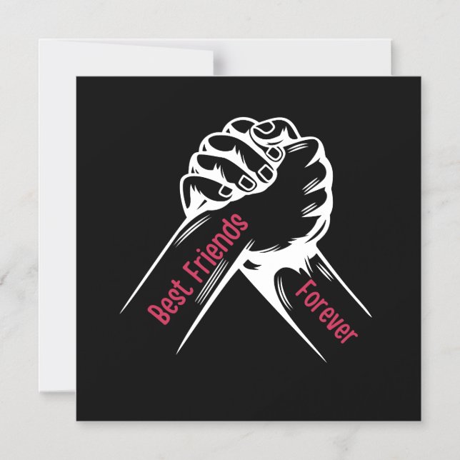 INVITATION MAGNÉTIQUE BEST FRIENDS FOREVER, MATCHING MY FRIENDS (Recto)