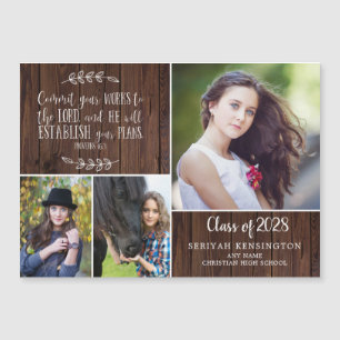 Invitation Magnétique Bible Verse Rustique Christian Graduation