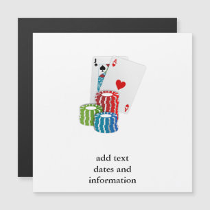Invitation Magnétique Blackjack avec jetons de poker