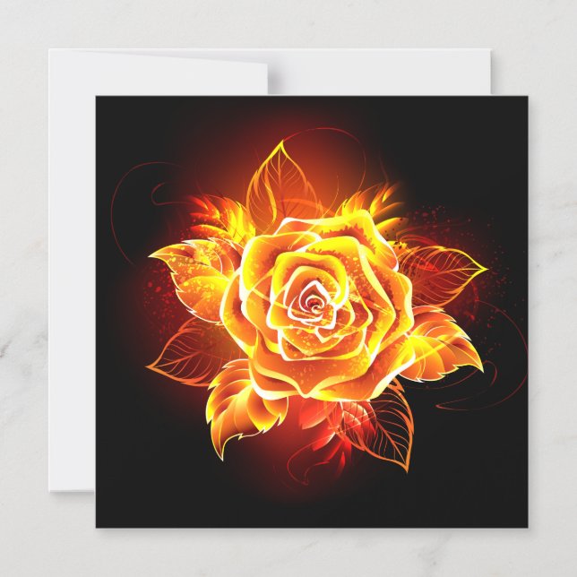 Invitation Magnétique Blooming Fire Rose (Recto)