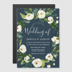 Invitation Magnétique Botanique Elegant Wreath Garden Mariage