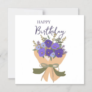 Invitation Magnétique Bouquet de fleurs de violettes violettes, fleur de