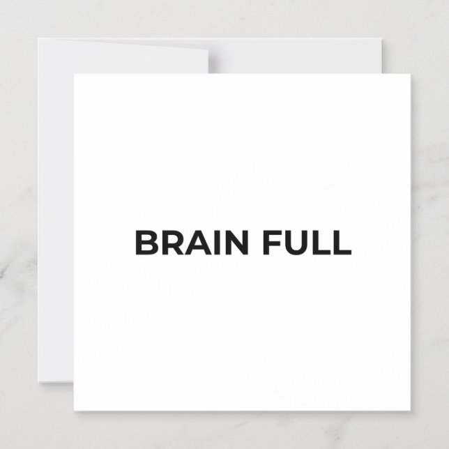 Invitation Magnétique Brain Full Minimalist Typographic Magnetic  (Recto)