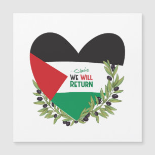 Invitation Magnétique Branches du drapeau et de l'olivier palestiniens