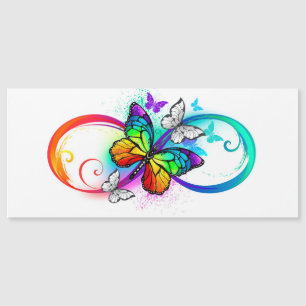 Invitation Magnétique Bright infinity with rainbow butterfly