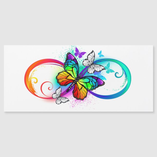 Invitation Magnétique Bright infinity with rainbow butterfly (Devant)