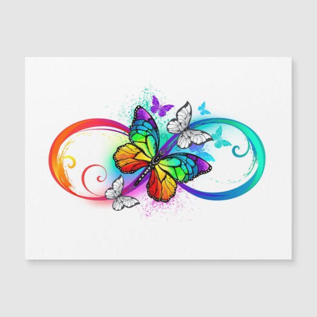Invitation Magnétique Bright infinity with rainbow butterfly (Devant)