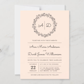 Invitation Magnétique Brouiller | Pays Floral Mariage de couronne