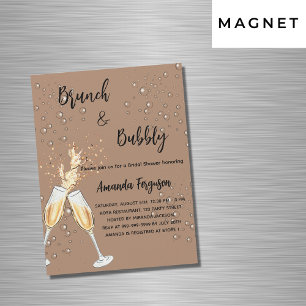 Invitation Magnétique Brunch Bubbly bulles de Fête des mariées latte lux