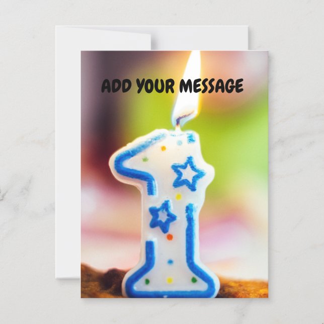 Invitation Magnétique 🎂 Cadeau de 1er anniversaire magnétique personnal (Recto)