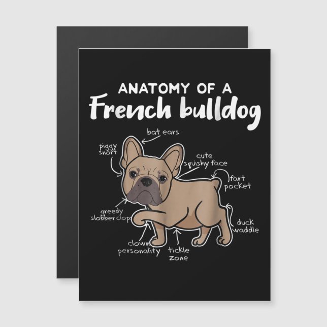 Invitation Magnétique Cadeau Frenchie | Anatomie d'un Cadeau de Bouledog (Devant / Derrière)