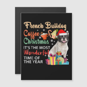 Invitation Magnétique Café Bouledogue Français Noël C'est Merveilleux