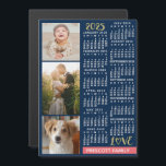 Invitation Magnétique Calendrier 2025 Marine Coral Gold Custom Photo Col<br><div class="desc">Célébrez 2025 avec cette carte magnétique du calendrier photo préppy. Avec des dates faciles à lire en gras blanc, ce calendrier joliment simple a les mots "2025" et "LOVE" en fausse parties scintillant dorée avec une barre rose corail brillante sur le fond pour votre nom de famille personnalisé ou autre...</div>