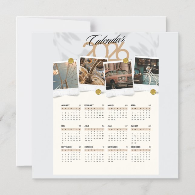 Invitation Magnétique Calendrier 2026 (Recto)