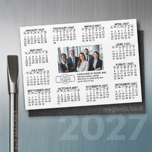 Invitation Magnétique Calendrier 2027 avec logo Informations de contact