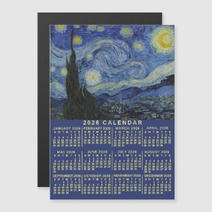 Invitation Magnétique Calendrier annuel 2026 Nuit étoilée ou photo perso