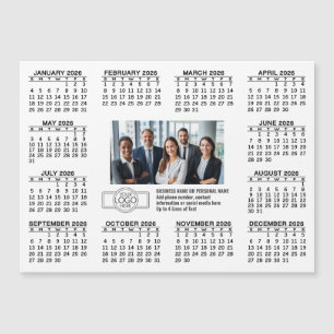 Invitation Magnétique Calendrier avec logo Coordonnées Aimant