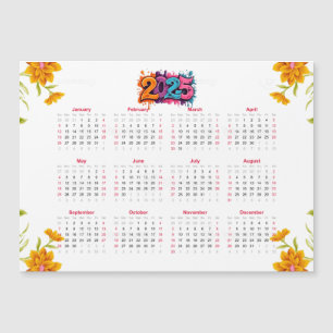 Invitation Magnétique Calendrier de l'année complète 2025 - Minimal de b