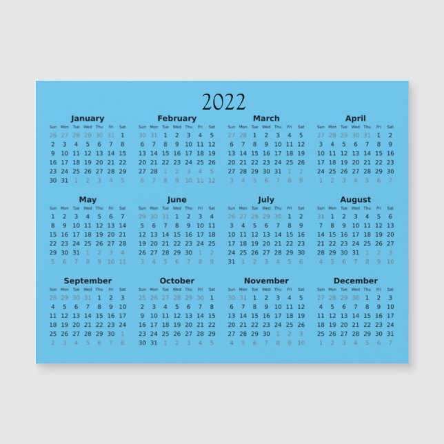 Invitation Magnétique Calendrier Mini magnétique 2022 d'invitation (Devant)