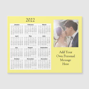 Invitation Magnétique Calendrier Mini Photo de Mariage 2022