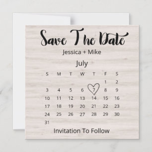 Invitation Magnétique Calendrier Rustique Enregistrer La Date Mariage Ju