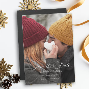 Invitation Magnétique Calligraphie classique Mariage photo Enregistrer l