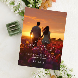 Invitation Magnétique Calligraphie Classique Officielle Photo Enregistre