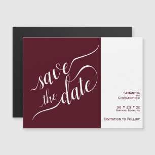 Invitation Magnétique Calligraphie moderne Mariage Bourgogne Enregistrer