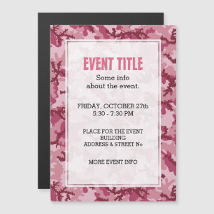 Invitation Magnétique Camouflage rose