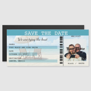 Invitation Magnétique Cancun Destination Wedding Enregistrer l'aimant Da