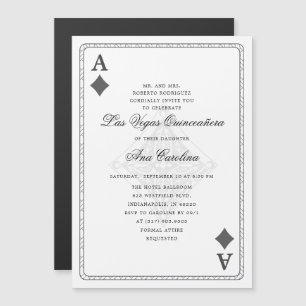 Invitation Magnétique Casino Quinceañera Las Vegas unique et élégant