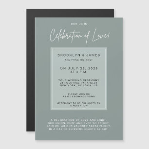 Invitation Magnétique Célébration de mariage sage minimaliste d'amour