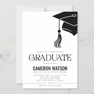 Invitation Magnétique Chapeau minimaliste moderne et fête de remise des
