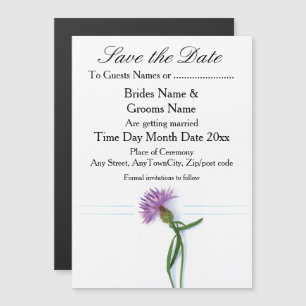 Invitation Magnétique Chardon de mariage écossais et celtique traditionn
