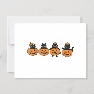 Invitation Magnétique Chat vintage des années 90 Halloween Citrouille Ch