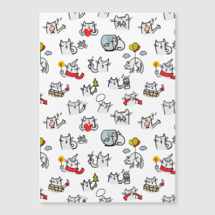 Invitation Magnétique Chats amusants, lait et magie.