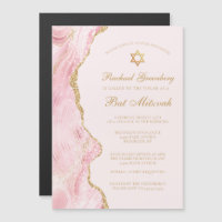 Chic Rose Gold Agate Bat mitzvah Party Personnalis