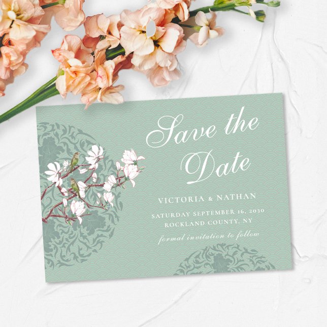 Invitation Magnétique Chinoiserie Vintage horizontale (Créateur téléchargé)