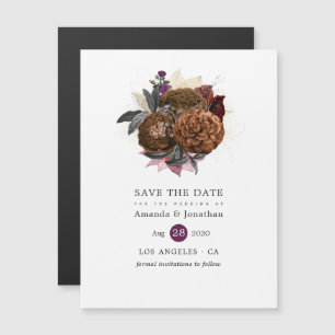 Invitation Magnétique Chute vintage Bouquet de fleurs Mariage Enregistre